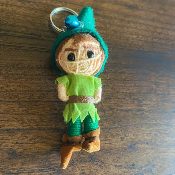 Small Vintage Handmade Yarn Peter Pan Keychain - Picture 2 of 4